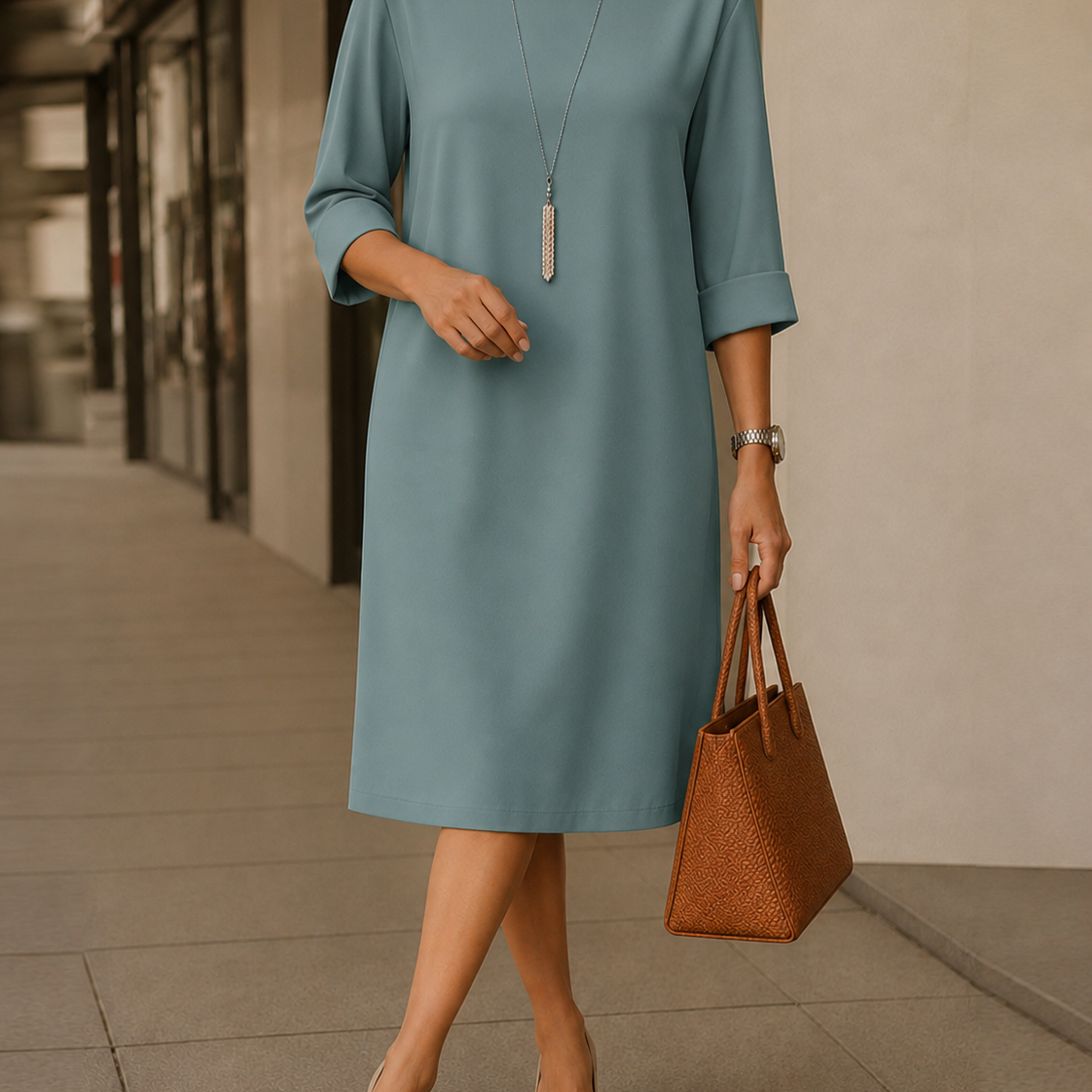 ODETTE | Tummy-Concealing Midi Dress