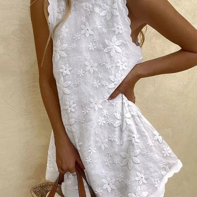 Casual Lace Sleeveless Mini Dress