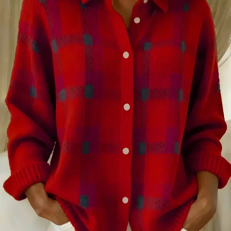 REBECCA | Relaxed Fit Checked Cardigan