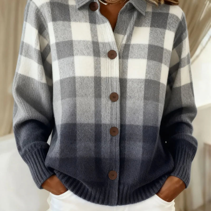 GLORIA | Multicolor Plaid Button Cardigan