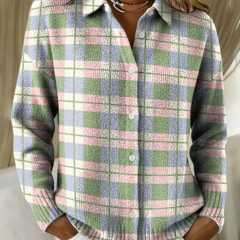 GLORIA | Multicolor Plaid Button Cardigan