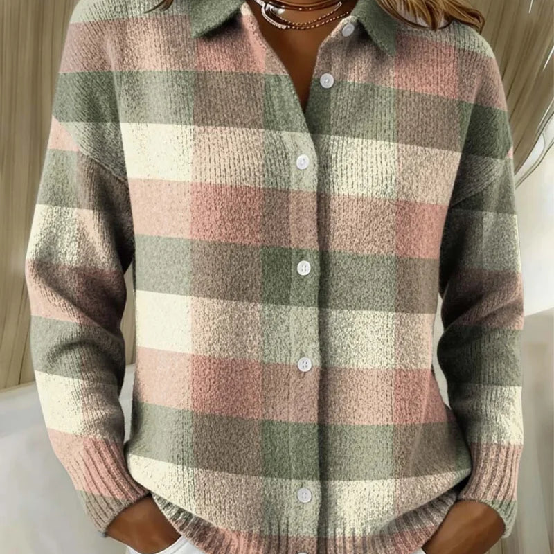 GLORIA | Multicolor Plaid Button Cardigan