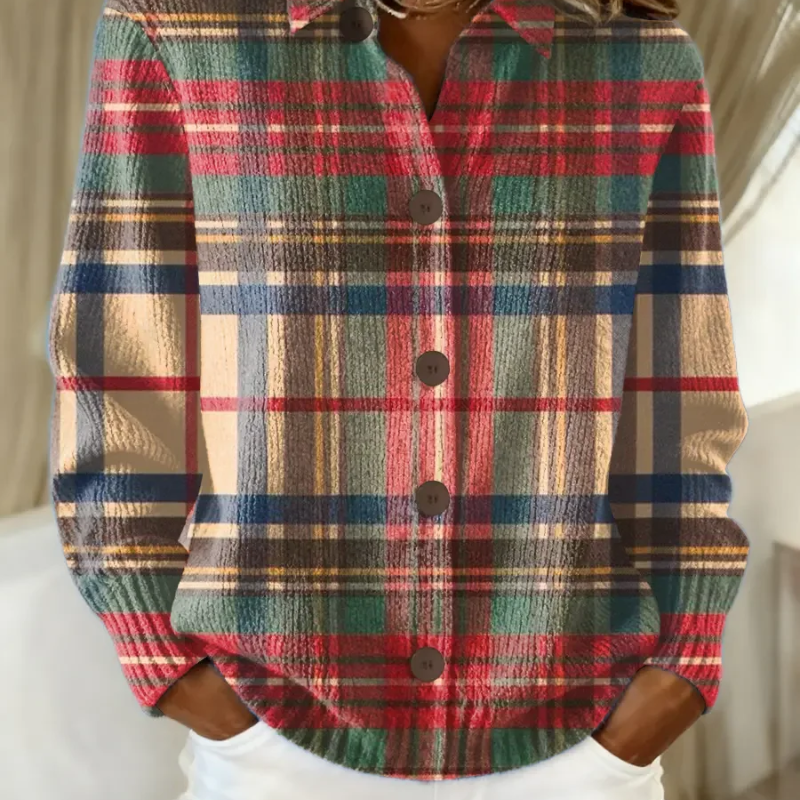 GLORIA | Multicolor Plaid Button Cardigan