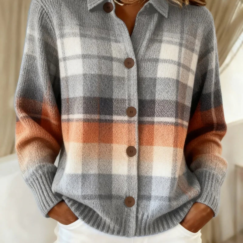 GLORIA | Multicolor Plaid Button Cardigan