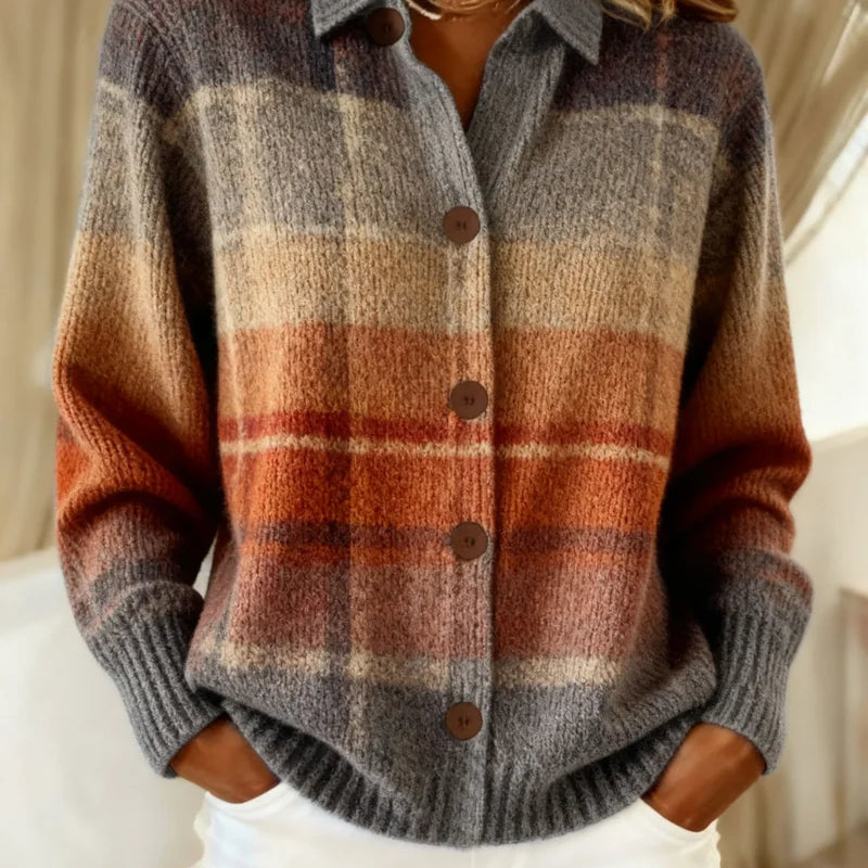 GLORIA | Multicolor Plaid Button Cardigan