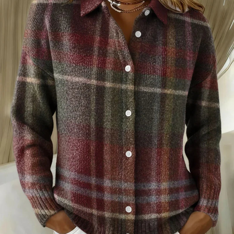 GLORIA | Multicolor Plaid Button Cardigan