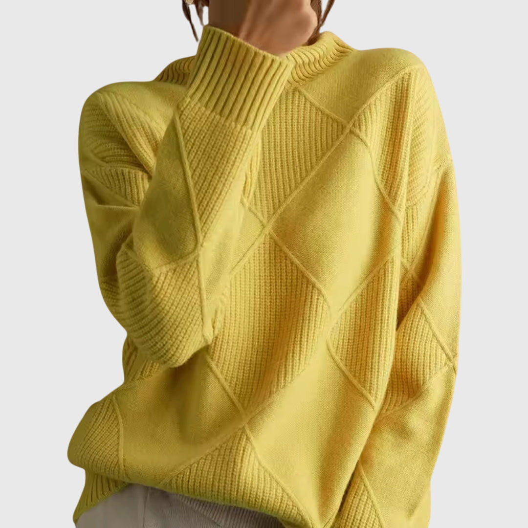JANICE | Women’s Geometric Turtleneck Sweater