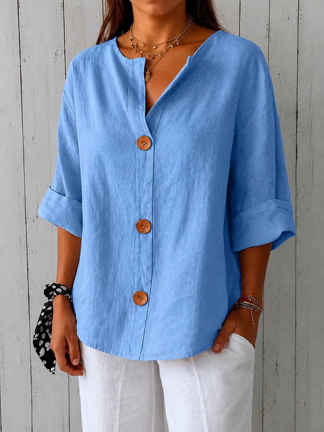 Olivia | Lightweight Linen Blouse for Effortless Summer Comfort