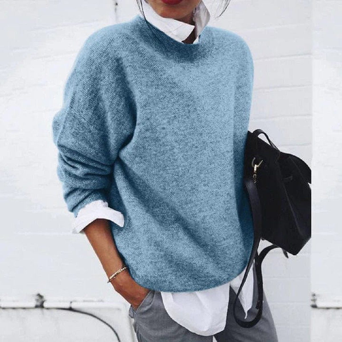 MADISON | Women's Oversized Crew Neck Soft Knit Sweater