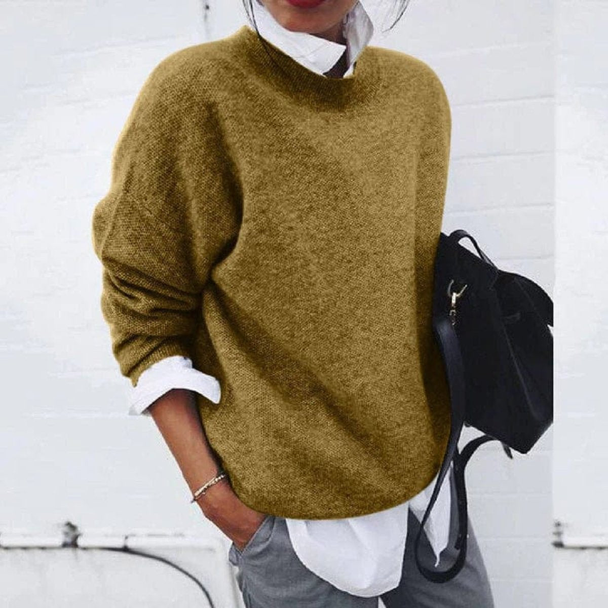 MADISON | Women's Oversized Crew Neck Soft Knit Sweater