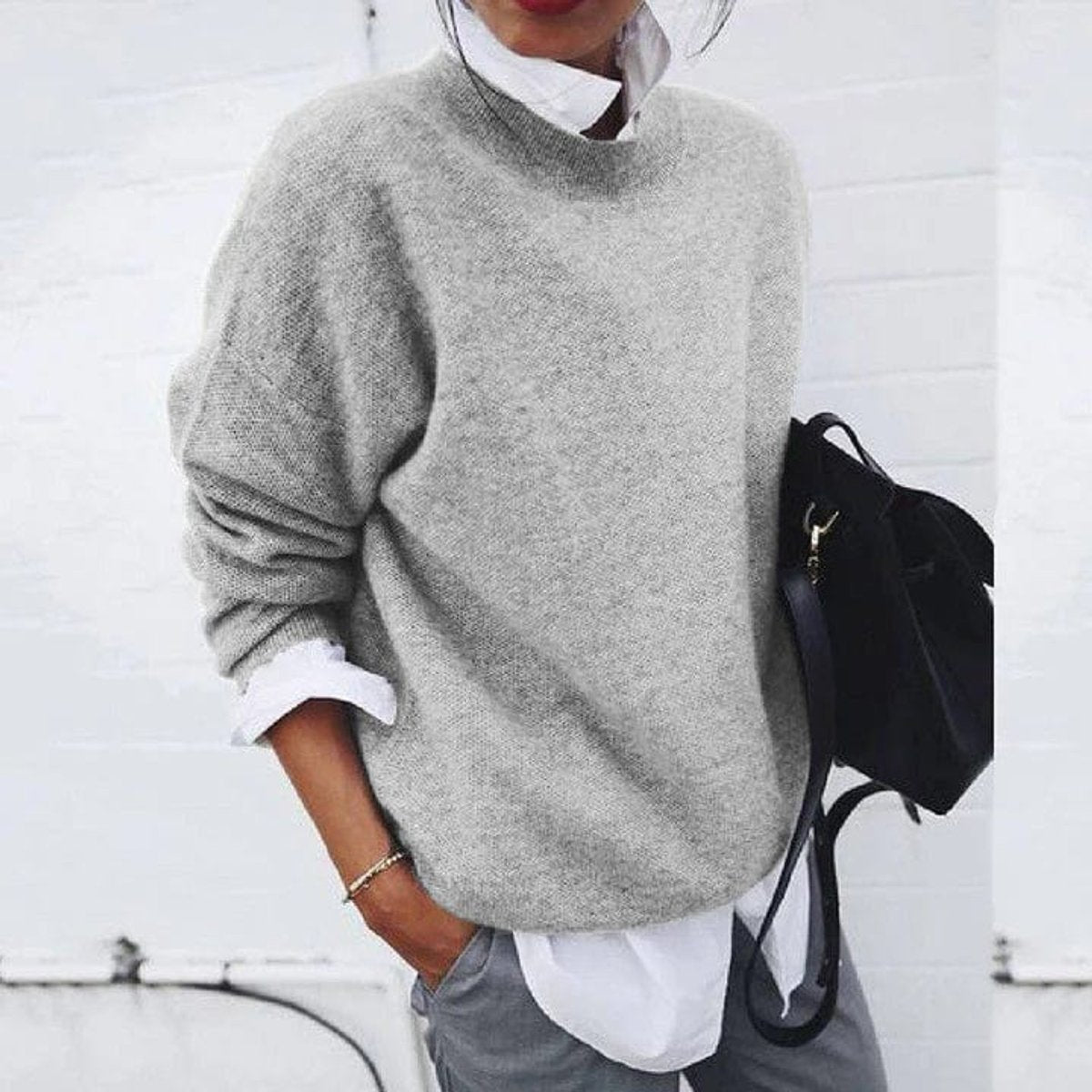 MADISON | Women's Oversized Crew Neck Soft Knit Sweater